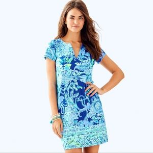 🌴 EUC Lilly Pulitzer UPF 50+ Sophiletta Dress in Blue Current Sea Sirens